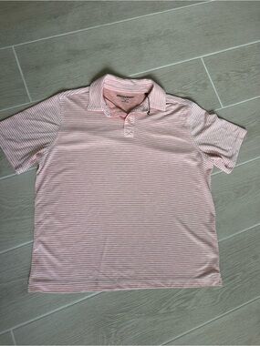 Men's Pink Striped Polo Shirt Johnston and Murphy